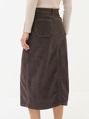 FatFace Carla Dark Brown Cord Midi Skirt - Image 2 of 5