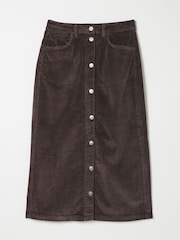 FatFace Carla Dark Brown Cord Midi Skirt - Image 5 of 5