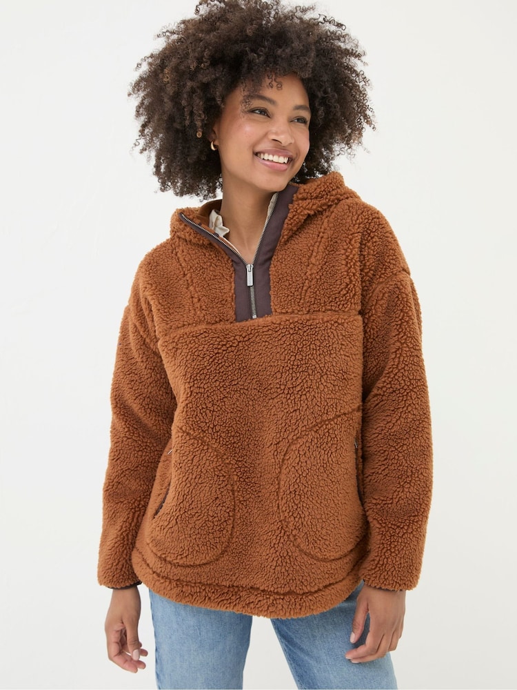 FatFace Millie Brown Overhead Fleece - Image 1 of 5