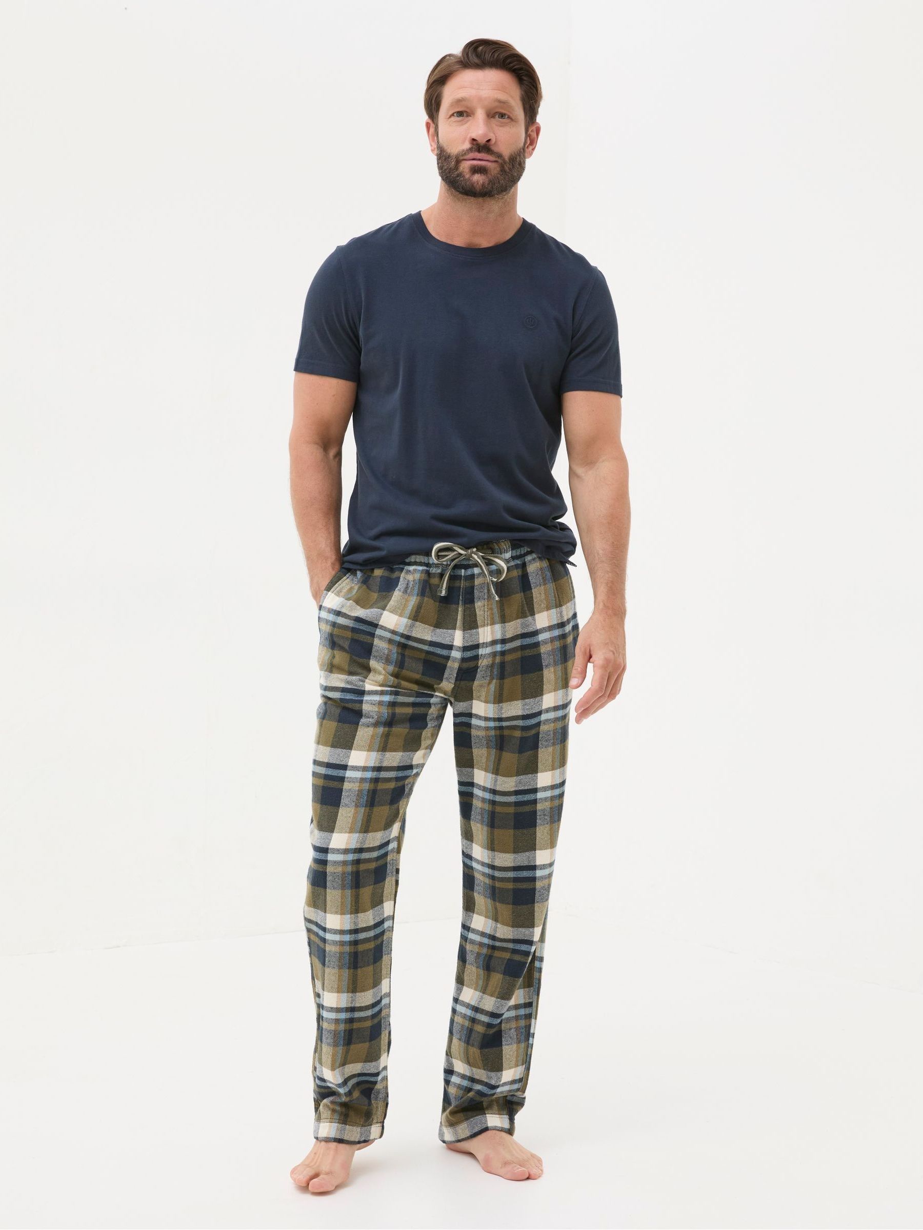 FAT FACE FatFace Hambrook Green Check Pyjama Bottoms 2XL Reg Mens