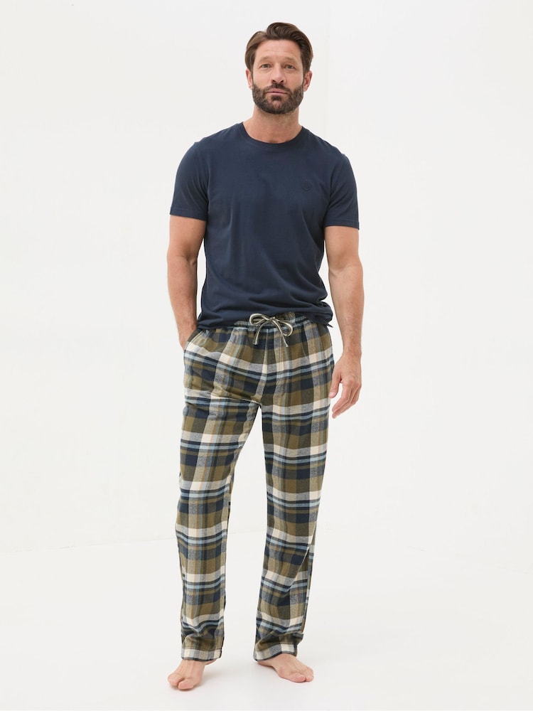 FatFace Hambrook Green Check Pyjama Bottoms - Image 1 of 7
