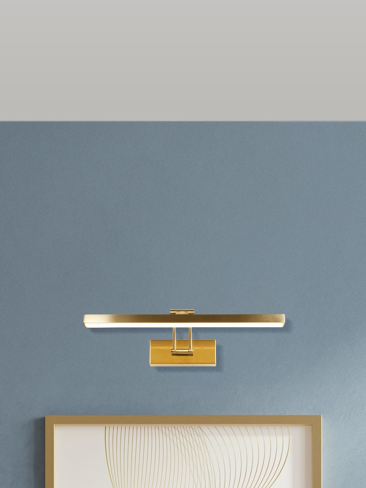 Searchlight Satin Brass Milos Small Picture Light - Image 1 of 4