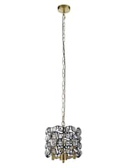 Searchlight Brass Windmill 2 Light Round Pendant Ceiling Light - Image 3 of 4