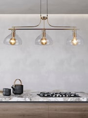 Searchlight Brass Marguerite 3 Light Bar Pendant Ceiling Light - Image 1 of 4