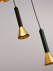 Searchlight Black/Gold Helenium 5 Light Multi Drop Pendant Ceiling Light - Image 4 of 4