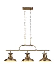 Searchlight Antique Brass Talia 3 Light Bar Pendant Ceiling Light - Image 2 of 4