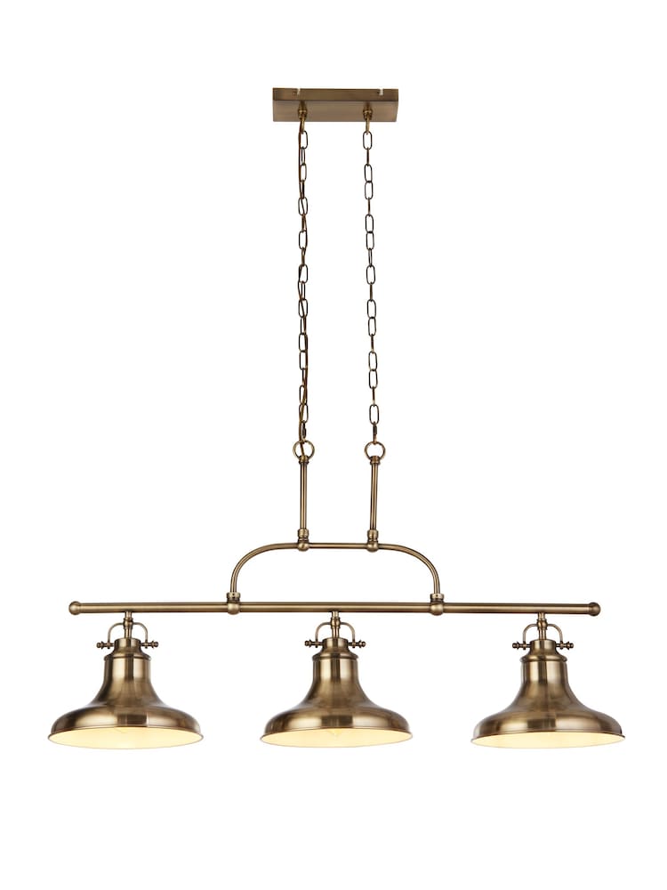 Searchlight Antique Brass Talia 3 Light Bar Pendant Ceiling Light - Image 2 of 4