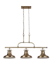 Searchlight Antique Brass Talia 3 Light Bar Pendant Ceiling Light - Image 3 of 4