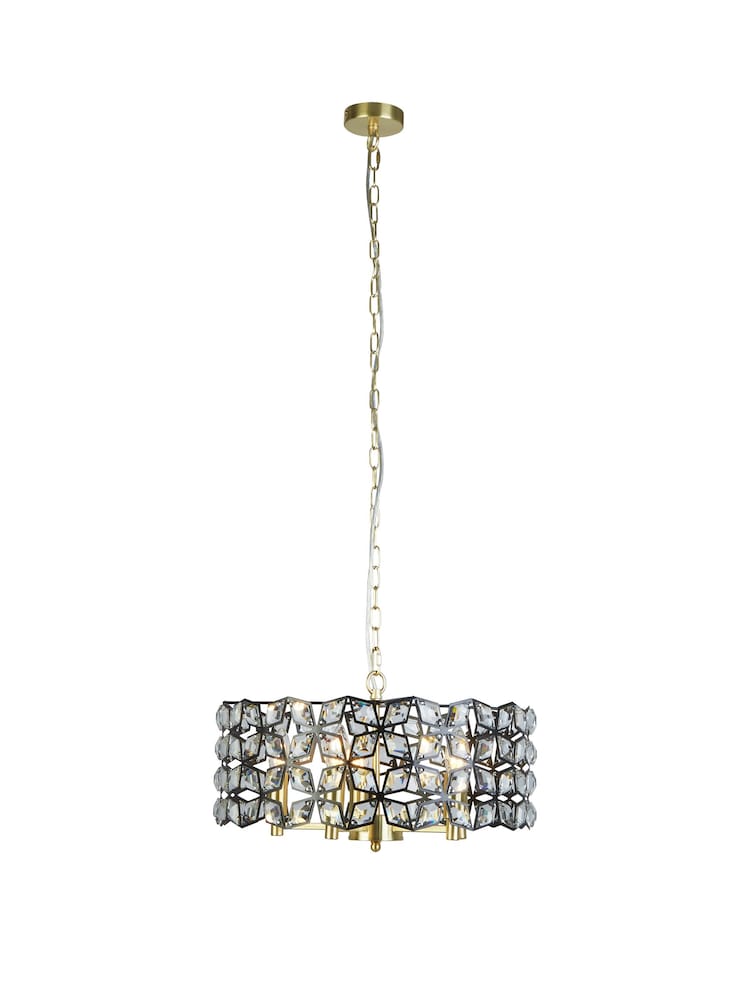 Searchlight Brass Windmill 5 Light Round Pendant Ceiling Light - Image 2 of 4