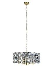 Searchlight Brass Windmill 5 Light Round Pendant Ceiling Light - Image 3 of 4
