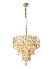 Searchlight Satin Brass Luna 5 Light Pendant Ceiling Light - Image 2 of 4