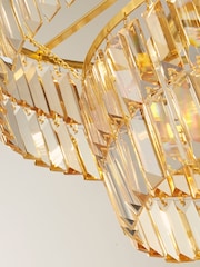 Searchlight Satin Brass Luna 5 Light Pendant Ceiling Light - Image 4 of 4