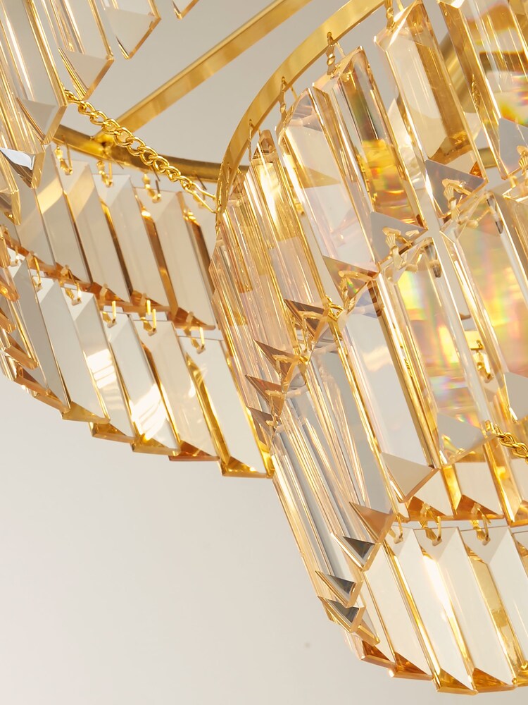 Searchlight Satin Brass Luna 5 Light Pendant Ceiling Light - Image 4 of 4