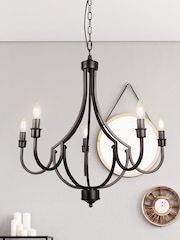 Searchlight Black Othello 5 Light Pendant Ceiling Light - Image 1 of 4