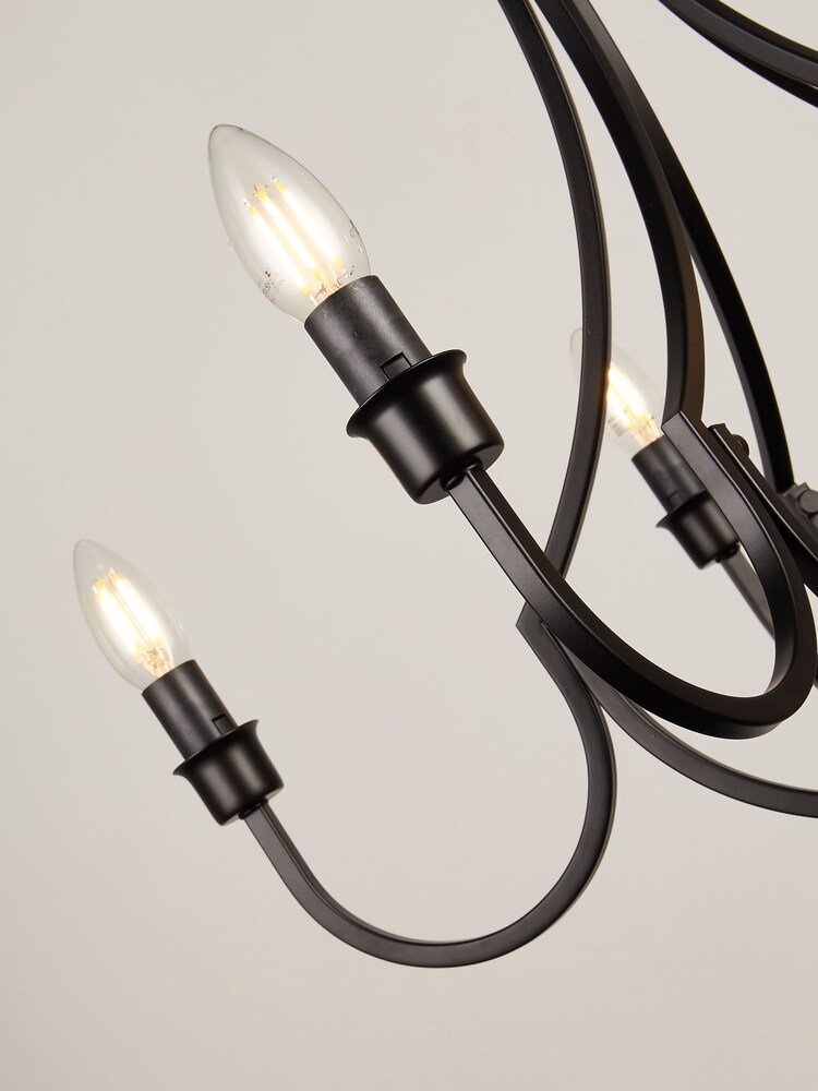 Searchlight Black Othello 5 Light Pendant Ceiling Light - Image 4 of 4