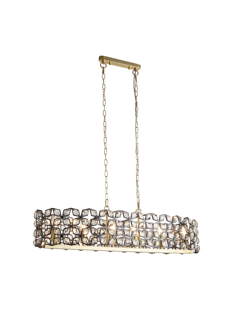 Searchlight Brass Windmill 6 Light Long Bar Pendant Ceiling Light - Image 2 of 4