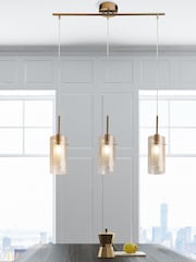Searchlight Brass Sienna 3 Light Bar Pendant Ceiling Light - Image 1 of 4