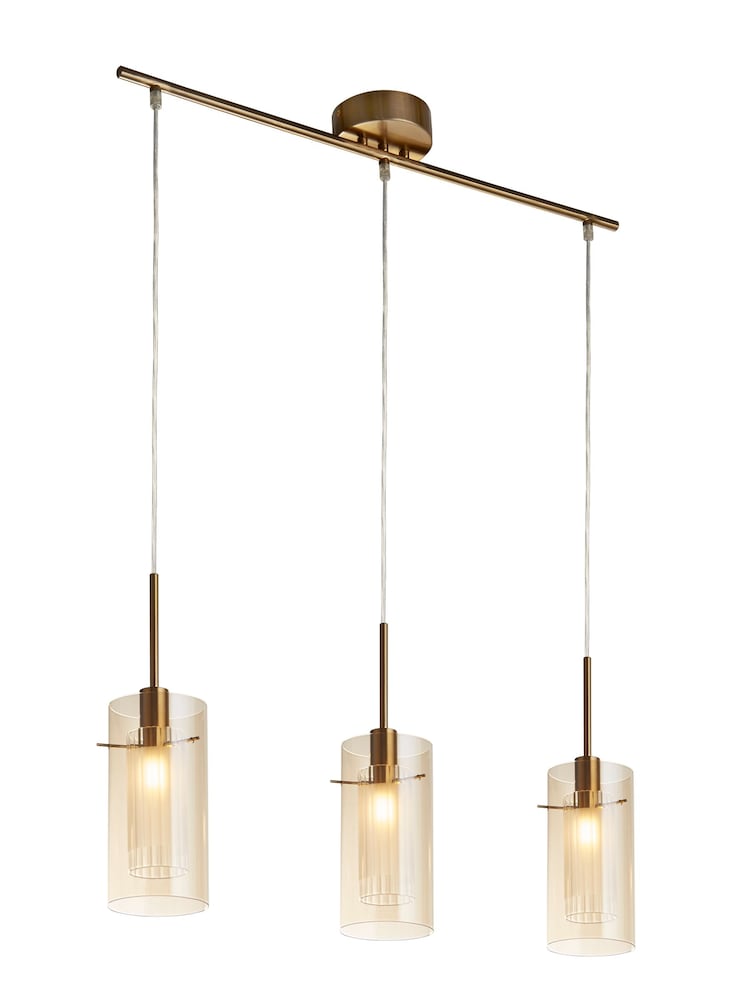 Searchlight Brass Sienna 3 Light Bar Pendant Ceiling Light - Image 2 of 4