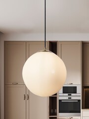 Searchlight Brass Skylar Small Opal Pendant Ceiling Light - Image 1 of 4