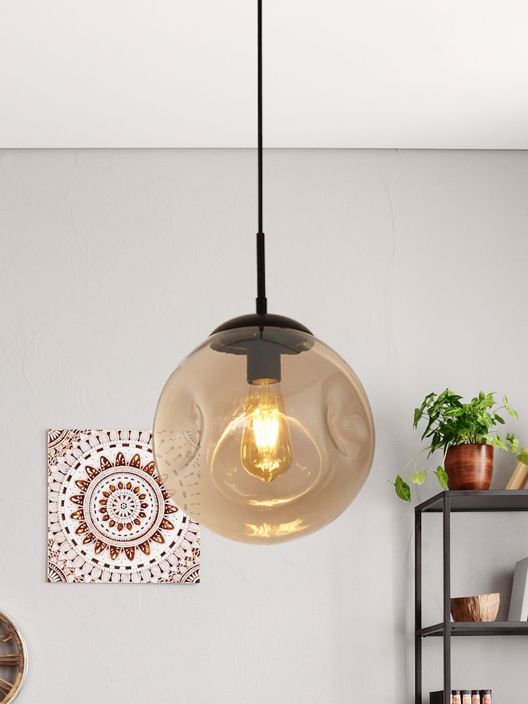 Searchlight Black Terra Pendant Ceiling Light - Image 1 of 4 Searchlight Black Terra Pendant Ceiling Light - Image 1 of 4