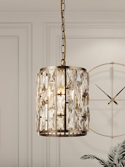 Searchlight Antique Brass Luxe Pendant Ceiling Light - Image 1 of 4