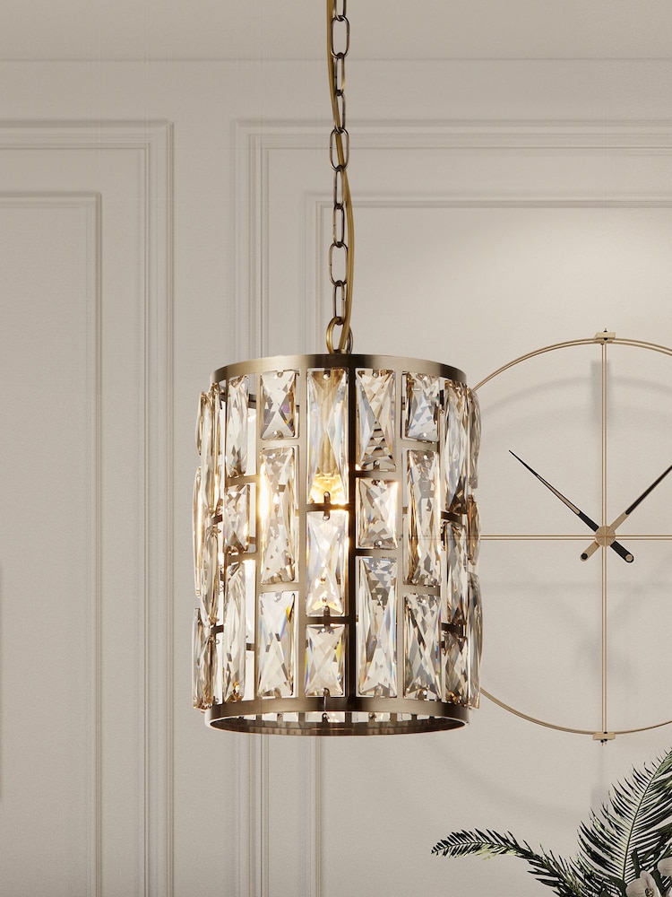 Searchlight Antique Brass Luxe Pendant Ceiling Light - Image 1 of 4 Searchlight Antique Brass Luxe Pendant Ceiling Light - Image 1 of 4