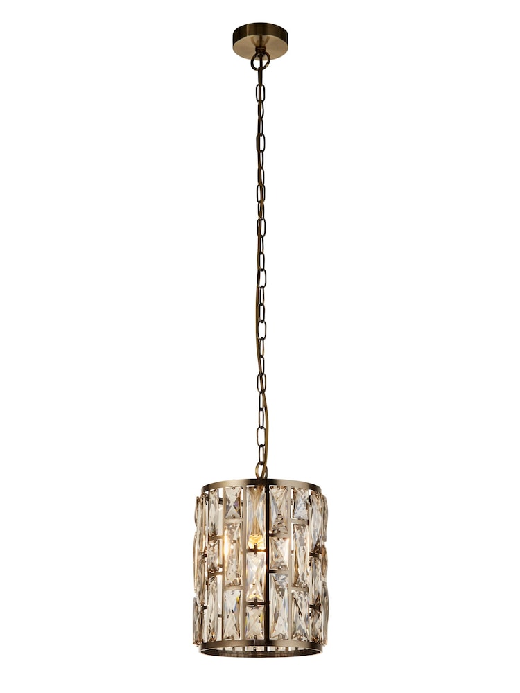Searchlight Antique Brass Luxe Pendant Ceiling Light - Image 2 of 4