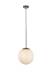 Searchlight Brass Skylar Medium Opal Pendant Ceiling Light - Image 2 of 4