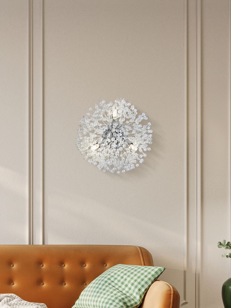 Searchlight Chrome/Clear Anenome 3 Light Wall Light - Image 1 of 4