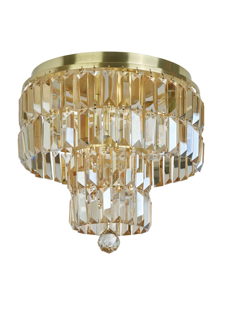 Searchlight Satin Brass Luna 4 Light Flush Ceiling Light - Image 4 of 4