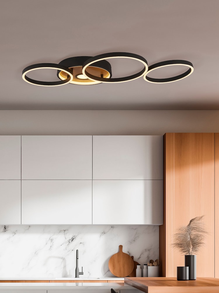 Searchlight Black/Brown Galactic Flush Ceiling Light - Image 1 of 4