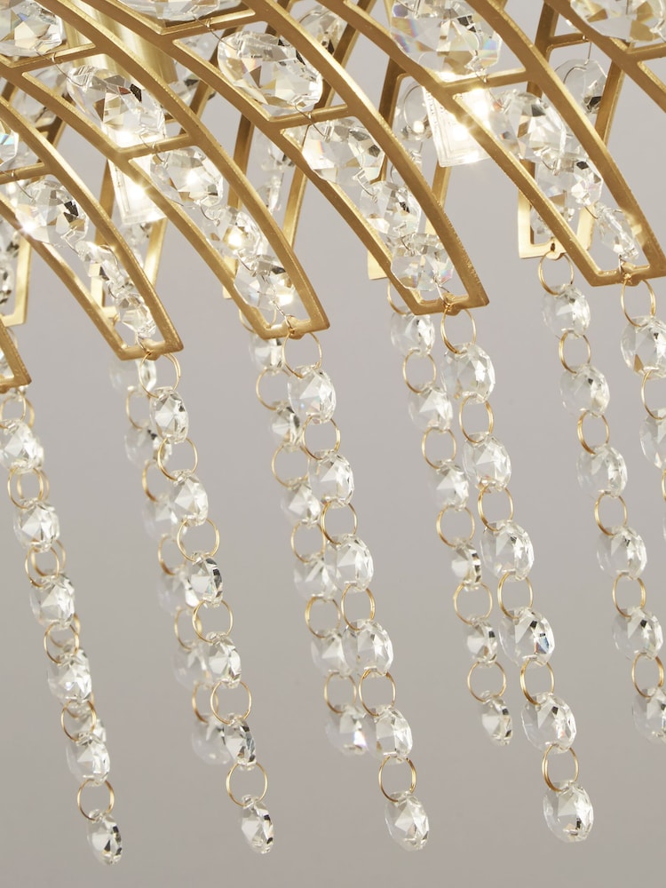 Searchlight Satin Brass Casandra 8 Light Bar Pendant Ceiling Light - Image 4 of 4
