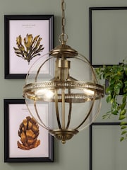 Searchlight Antique Brass Compass 3 Light Pendant Ceiling Light - Image 1 of 1