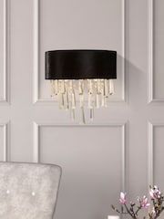 Searchlight Chrome/Black Nouveau 2 Light Wall Light - Image 1 of 4