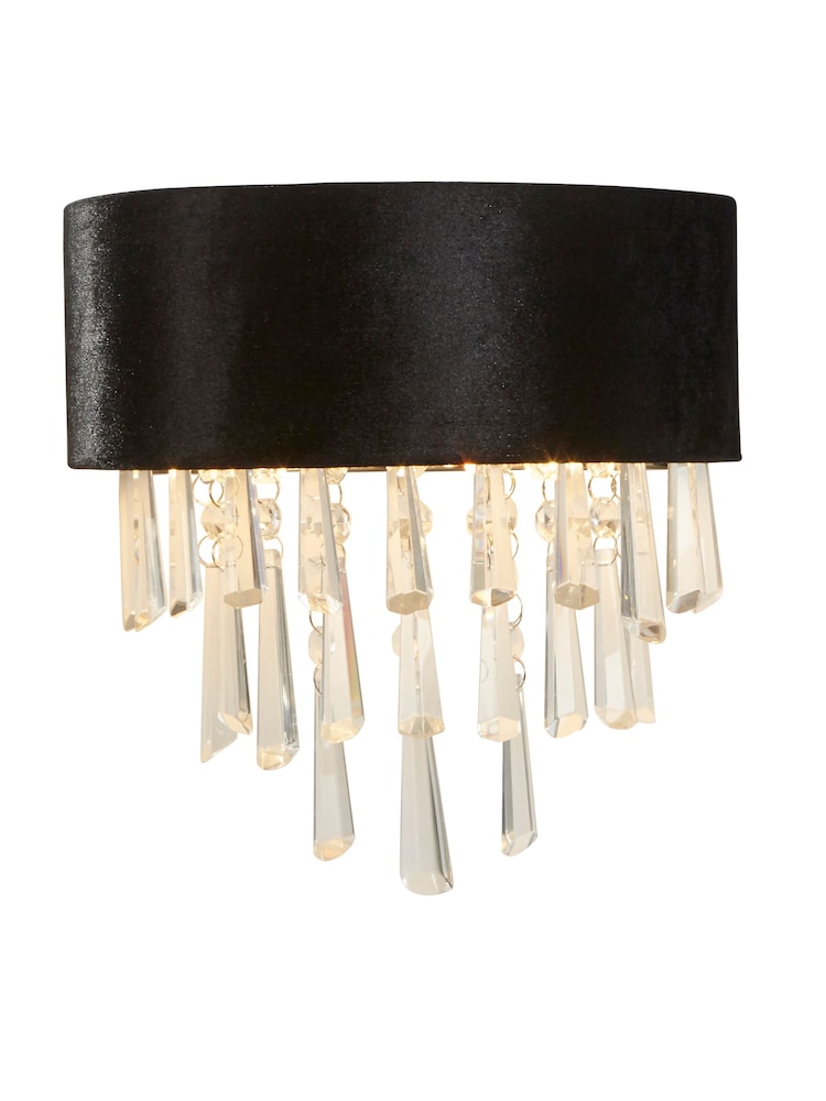 Searchlight Chrome/Black Nouveau 2 Light Wall Light - Image 2 of 4