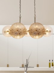 Searchlight Brass Kaleidoscope 10 Light Bar Pendant Ceiling Light - Image 1 of 4