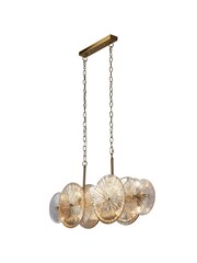Searchlight Brass Kaleidoscope 10 Light Bar Pendant Ceiling Light - Image 2 of 4