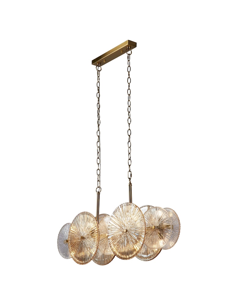 Searchlight Brass Kaleidoscope 10 Light Bar Pendant Ceiling Light - Image 2 of 4