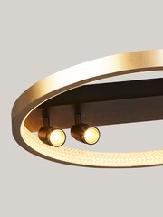Searchlight Black/Gold Cosima Flush Ceiling Light - Image 4 of 4