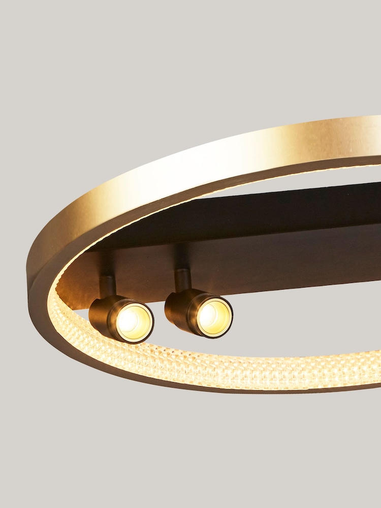 Searchlight Black/Gold Cosima Flush Ceiling Light - Image 4 of 4