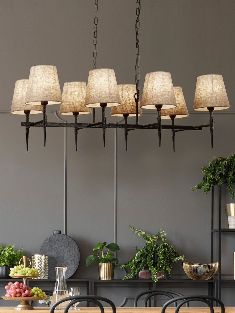 Searchlight Black Dante 8 Light Bar Pendant Ceiling Light - Image 1 of 4
