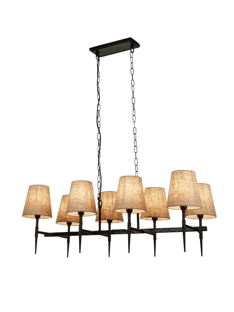 Searchlight Black Dante 8 Light Bar Pendant Ceiling Light - Image 2 of 4