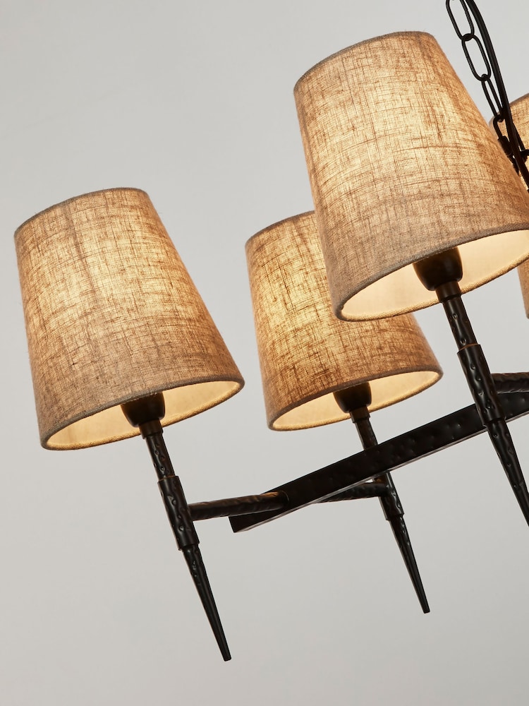 Searchlight Black Dante 8 Light Bar Pendant Ceiling Light - Image 4 of 4