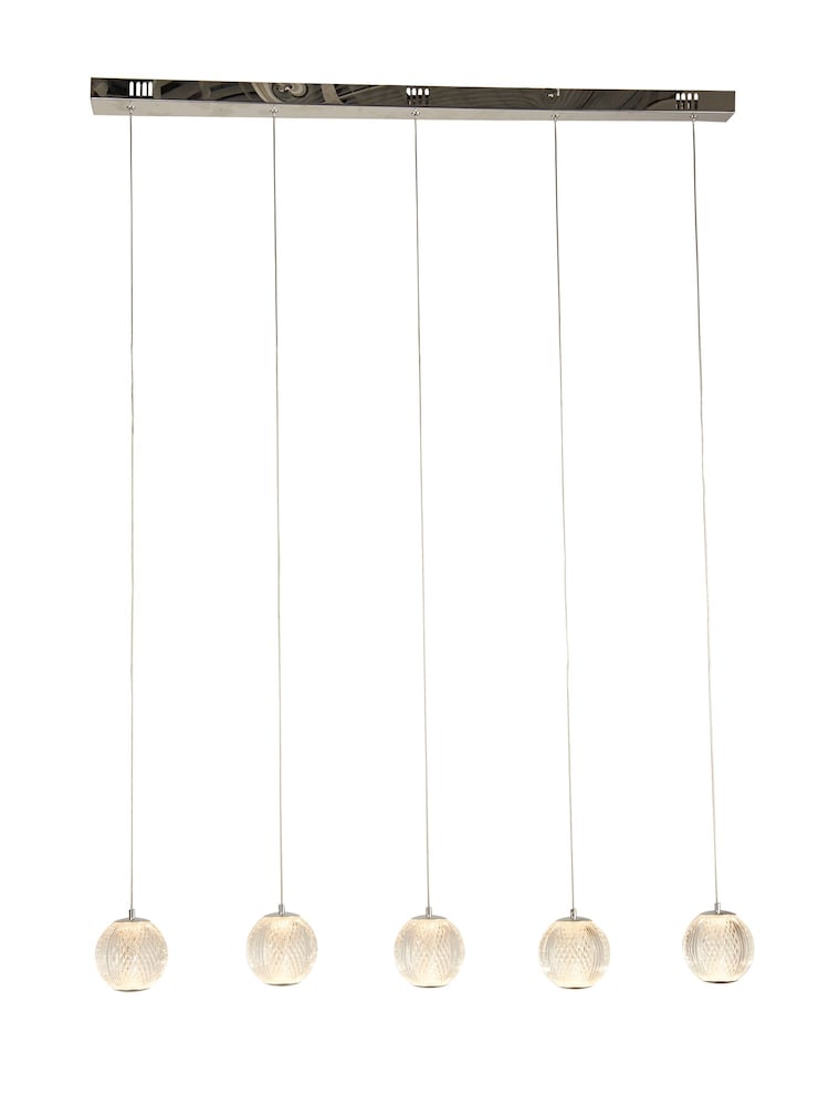 Searchlight Black/Gold Jewel 5 Light Bar Pendant Ceiling Light - Image 2 of 4