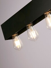 Searchlight Black Noir 8 Light Diner Bar Pendant Ceiling Light - Image 4 of 4