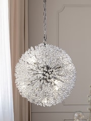 Searchlight Chrome/Clear Anenome 7 Light Pendant Ceiling Light - Image 1 of 4