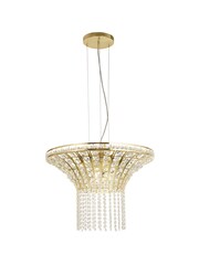 Searchlight Satin Brass Casandra 8 Light Round Pendant Ceiling Light - Image 2 of 4
