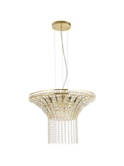 Searchlight Satin Brass Casandra 8 Light Round Pendant Ceiling Light - Image 3 of 4