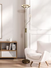 Searchlight Brass Duo Floor Lamp - Image 1 of 4