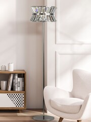 Searchlight Chrome Hourglass 3 Light Floor Lamp - Image 1 of 4